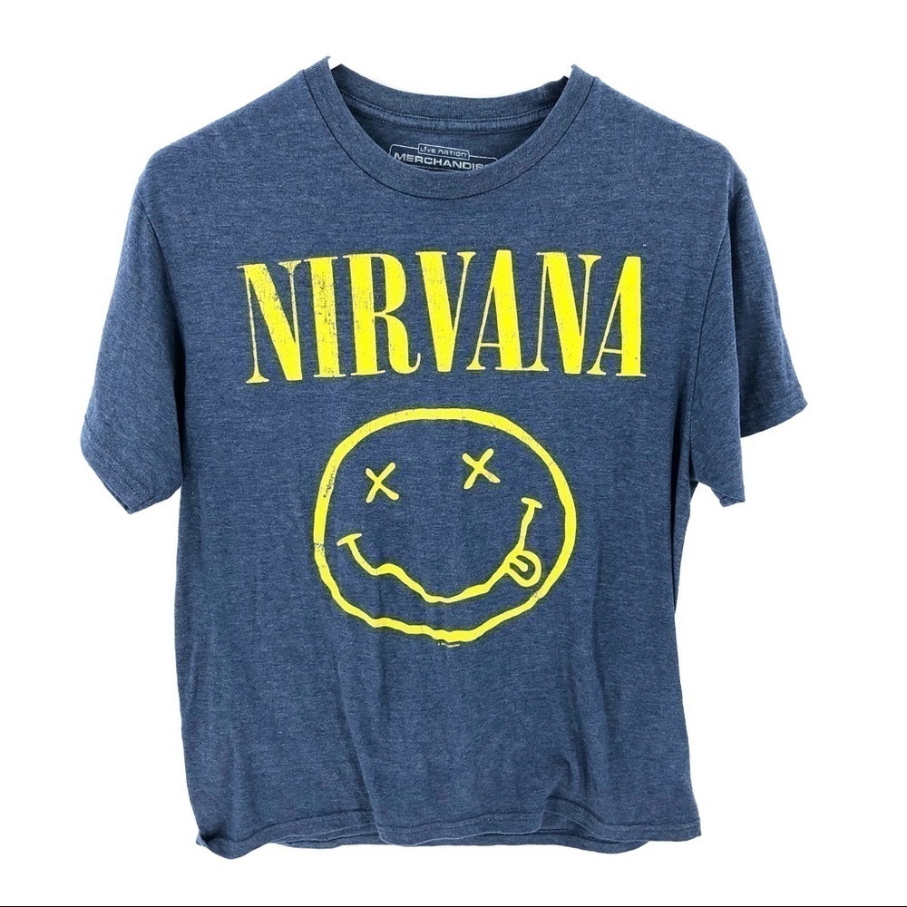 Nirvana Shirt Womens Medium Band Grunge Alternative Rock Music Face Soft Tee